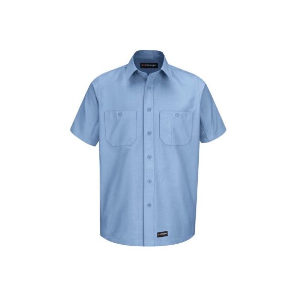 Wrangler Men's Canvas Short Sleeve Work Shirt Light Blue S-WS20LBSSS